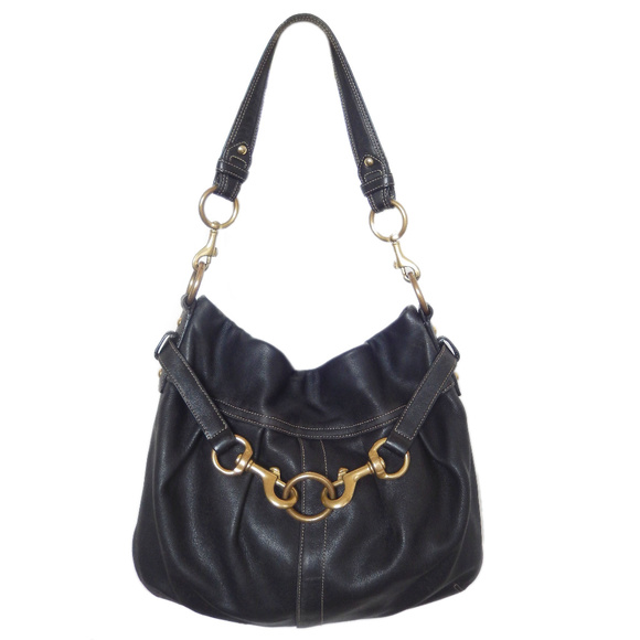 Coach Handbags - Coach Genuine Black Leather Shoulder Bag